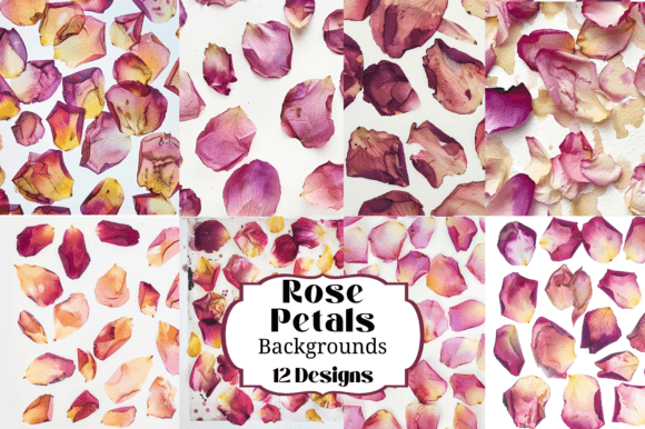 12 Rose Petals Backgrounds: A Digital Paper Collection for Crafting