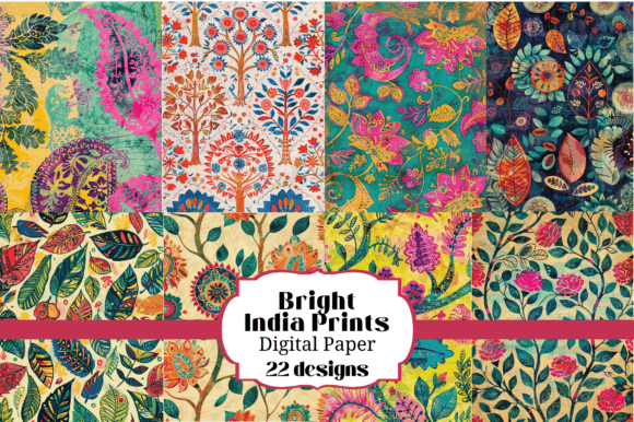 22 Bright India Prints Backgrounds: Vibrant Digital Paper for Modern Crafts