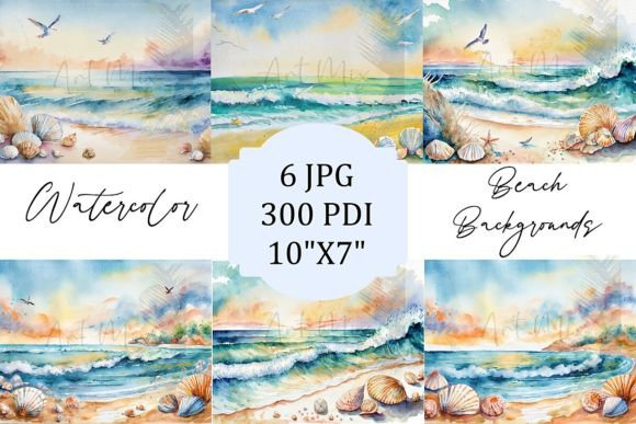 6 Watercolor Beach Backgrounds: Your Digital Escape