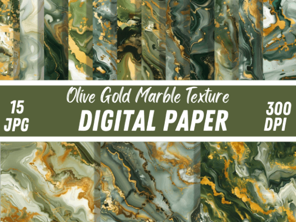 Abstract Olive Gold Marble Backgrounds: Design Applications