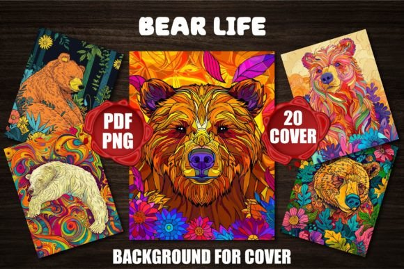 Bear Life Backgrounds: Wild Covers for KDP & Design