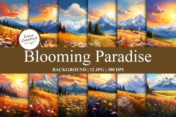 Blooming Paradise Backgrounds: A Digital Garden for Your Designs