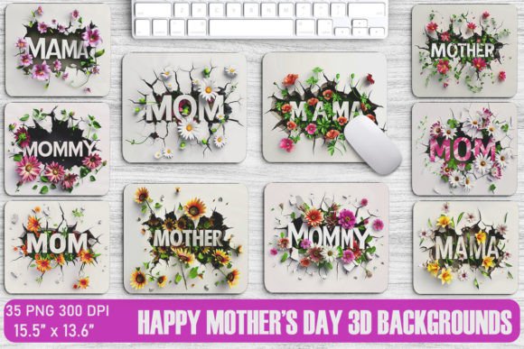 Bring Depth to Your Designs: Happy Mother's Day 3D Backgrounds