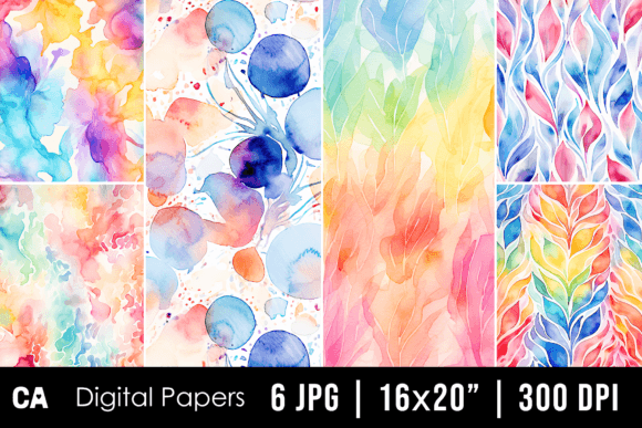 Colorful Abstract Watercolor Backgrounds for Creative Projects