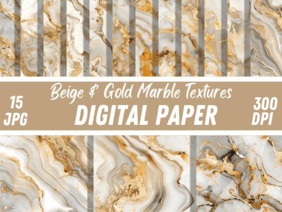 Elevate Your Brand with Beige & Gold Marble Paper Backgrounds