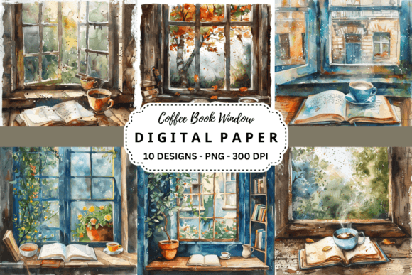 Embrace Cozy Aesthetics with Coffee Book Window Backgrounds