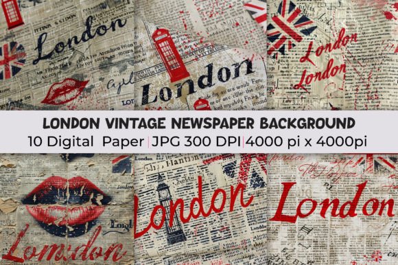 Infuse Authenticity with London Vintage Newspaper Backgrounds