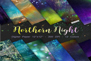 Northern Night Backgrounds: 12 Digital Papers for Cool Designs