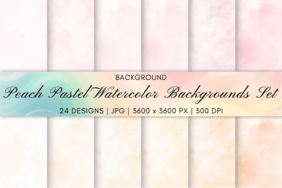 Peach Pastel Watercolor Backgrounds Set: Your Canvas for Calm