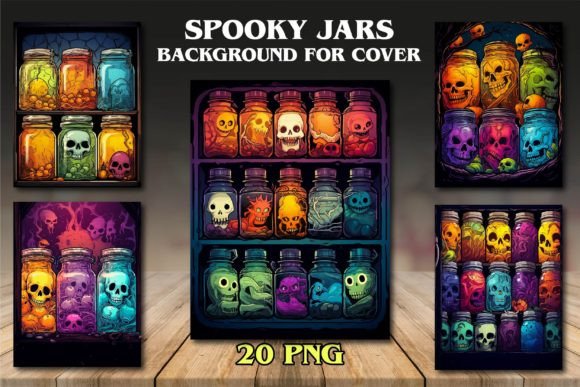 Spooky Jars Backgrounds for Covers: A Designer's Toolkit
