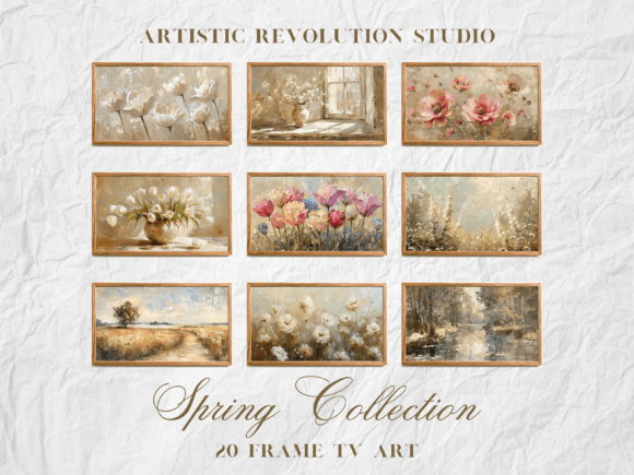 Spring Frame TV Art: Floral Backgrounds for Modern Decor