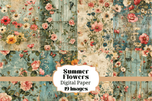 Summer Flowers Junk Journal Backgrounds: A Fresh Creative Toolkit